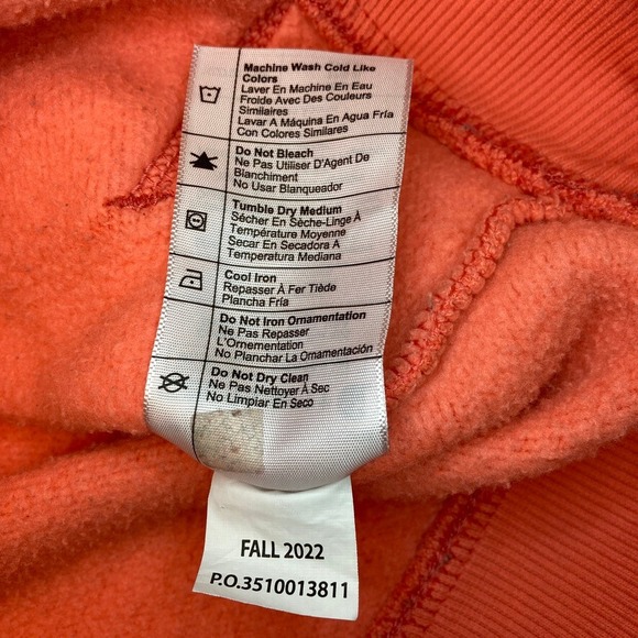 Carhartt Relaxed Fit Hoodie Womens XS 0-2 Orange Kangaroo Pocket Pullover Logo - Picture 8 of 12